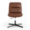 Flash Furniture Chloe Mid-Back Cognac Padded LeatherSoft Armless Office Chair Adjust, Swivel Function, Black Frame CH-232174-CGN-BK-GG - alternate 4